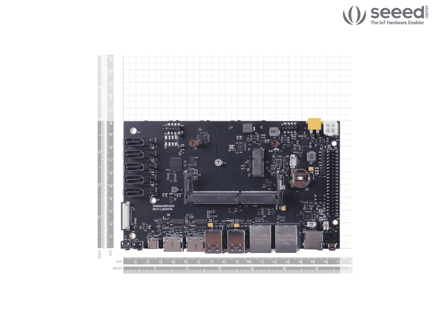 A205 carrier board features 2x GbE, 6x CSI, 5x SATA, 4x USB 3.0, and dual HDMI for high-performance drone connectivity and data transfer.