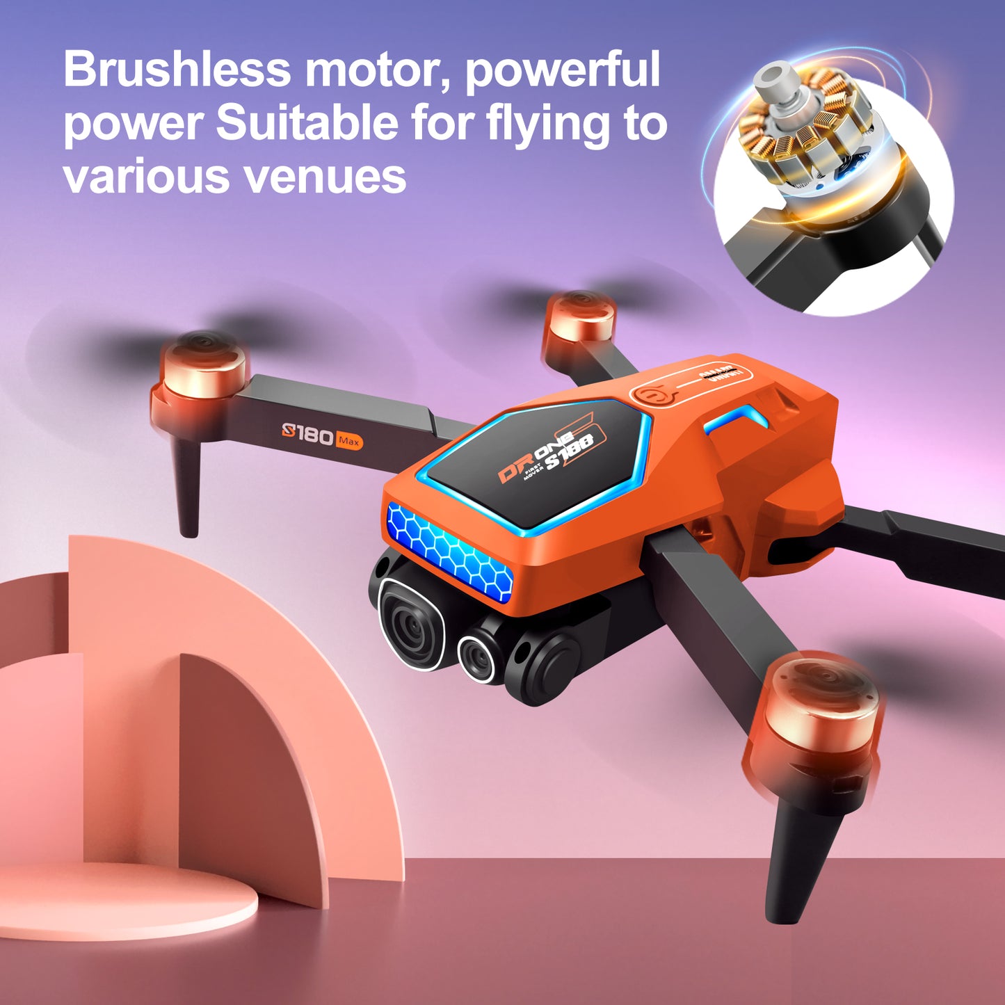 S180 Drone, High-performance drone with brushless motor for smooth flight and speeds up to 35.22 km/h.