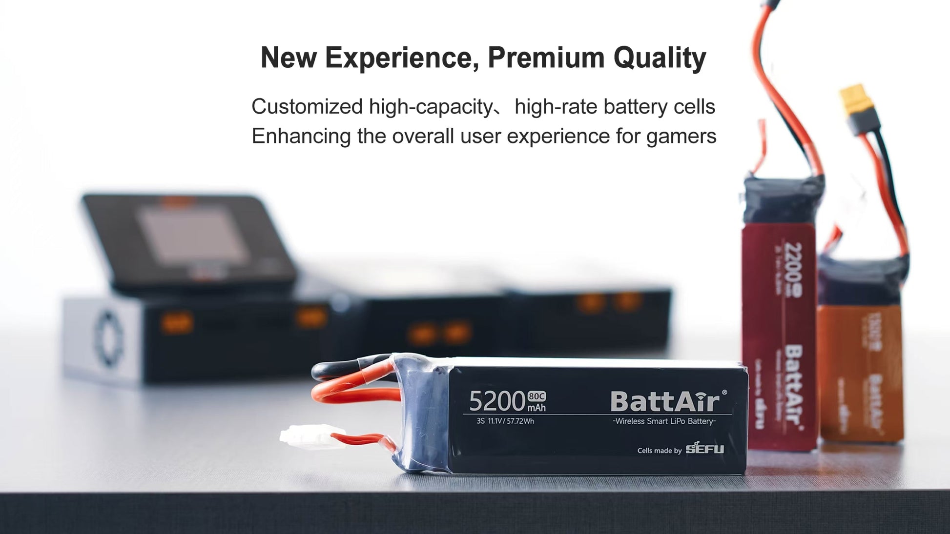 ISDT BattAir 2S 5200mAh 80C Smart RC LiPo Battery, ISDT BattAir Smart Battery for RC Car, 2S 5200mAh 80C for RC Plane (2 Pack) ISDT