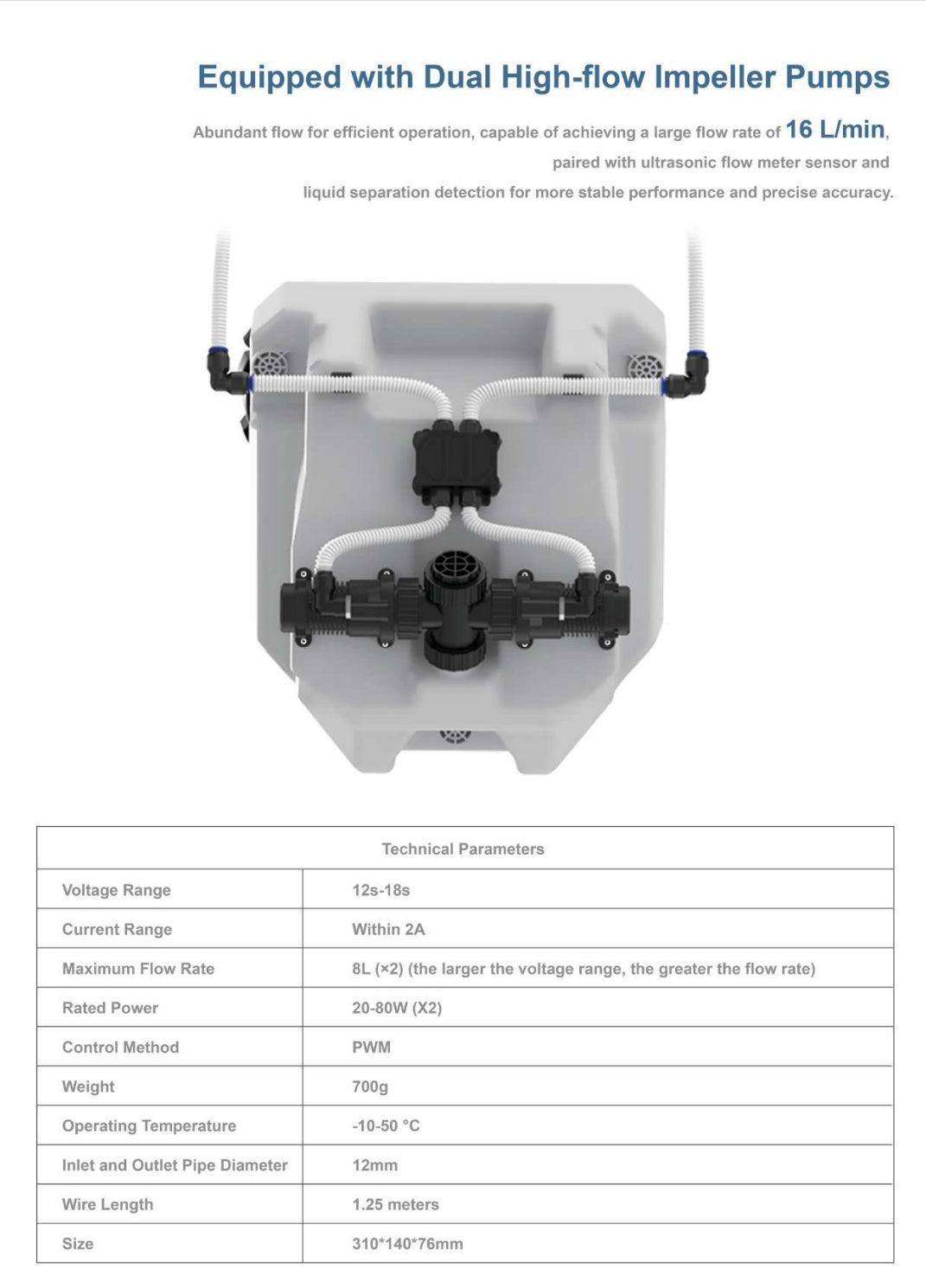 RCDrone, Drone features high-flow pumps and sensors for efficient and accurate operation.