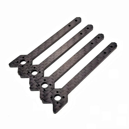 Set of four carbon fiber split arms for 3-inch toothpick FPV frame, matching pair layout