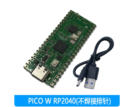 برد میکروکنترلر Raspberry Pi Pico H، با RP2040، دارای ۲۶ پین GPIO، حافظه فلش ۲ مگابایت، هدرهای لحیم‌شده و پورت USB Type‑C