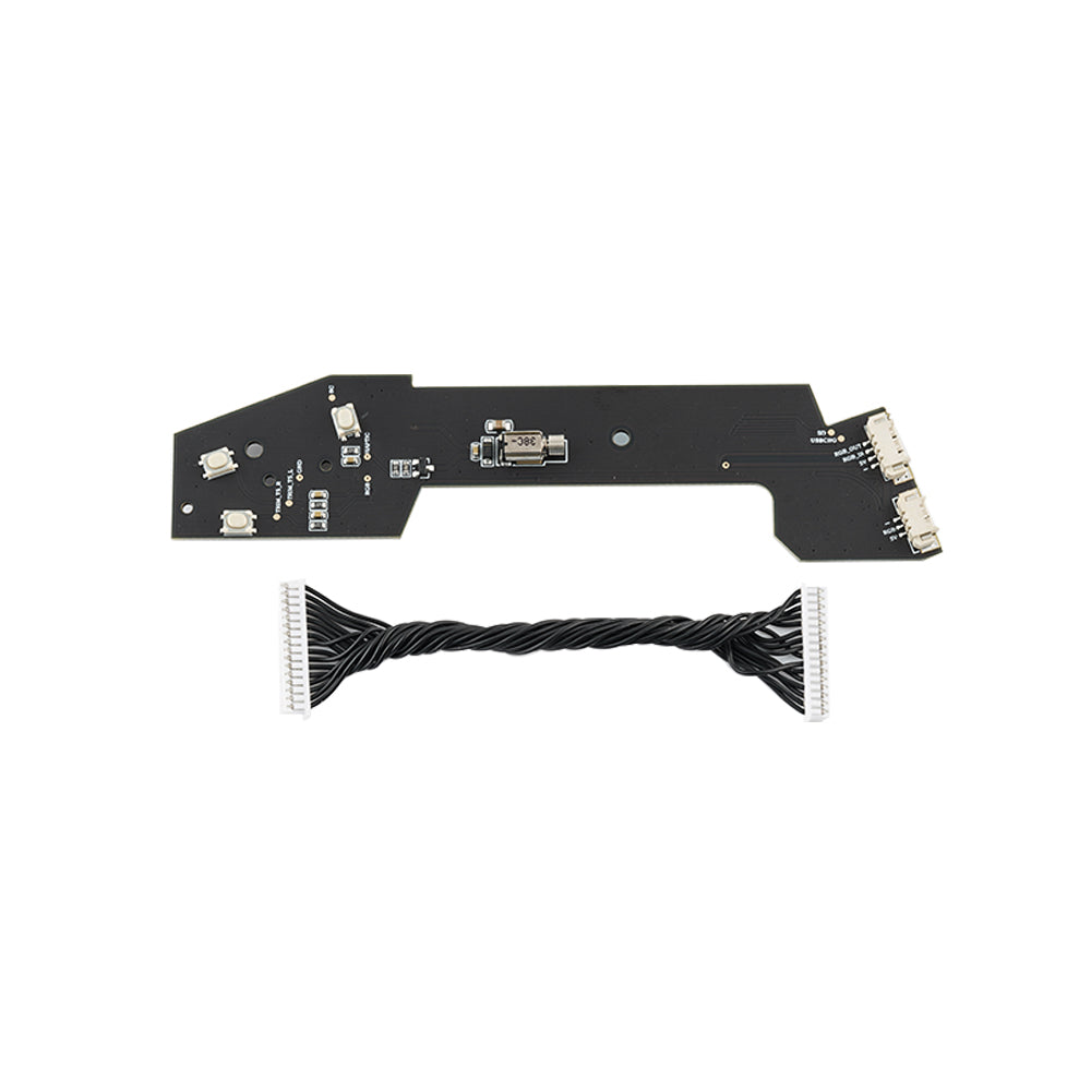 MT12 surface radio LED board with wiring harness, RGB lighting PCB assembly with dual connectors