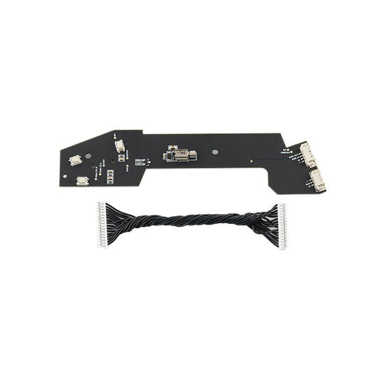 MT12 surface radio LED board with wiring harness, RGB lighting PCB assembly with dual connectors