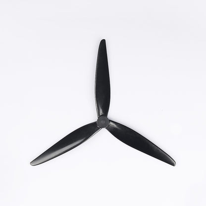 Foxeer Cyclone T8042 8-inch tri-blade drone propeller with 5mm center hub, black finish