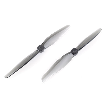 HQProp 7X5.5 light grey polycarbonate propeller set, two-blade drone props on white background