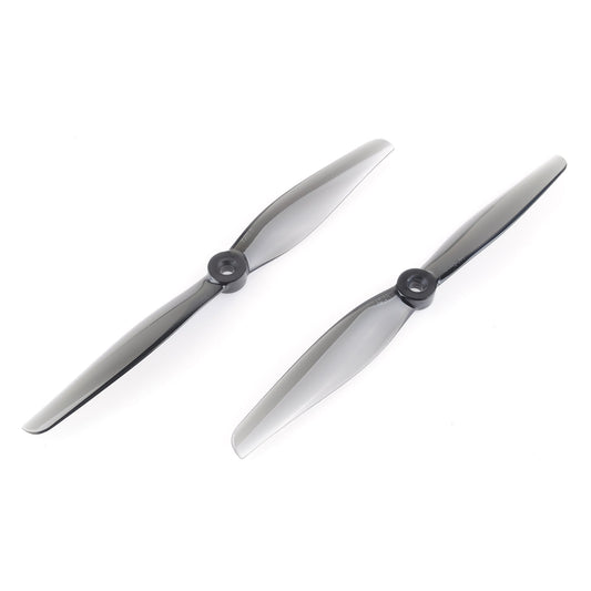 HQProp 7X5.5 light grey polycarbonate propeller set, two-blade drone props on white background