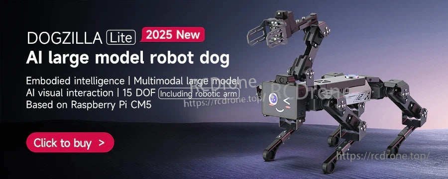 Yahboom DOGZILLA S1/S2 12DOF AI Robot dog platform with multimodal AI and metal quadruped body