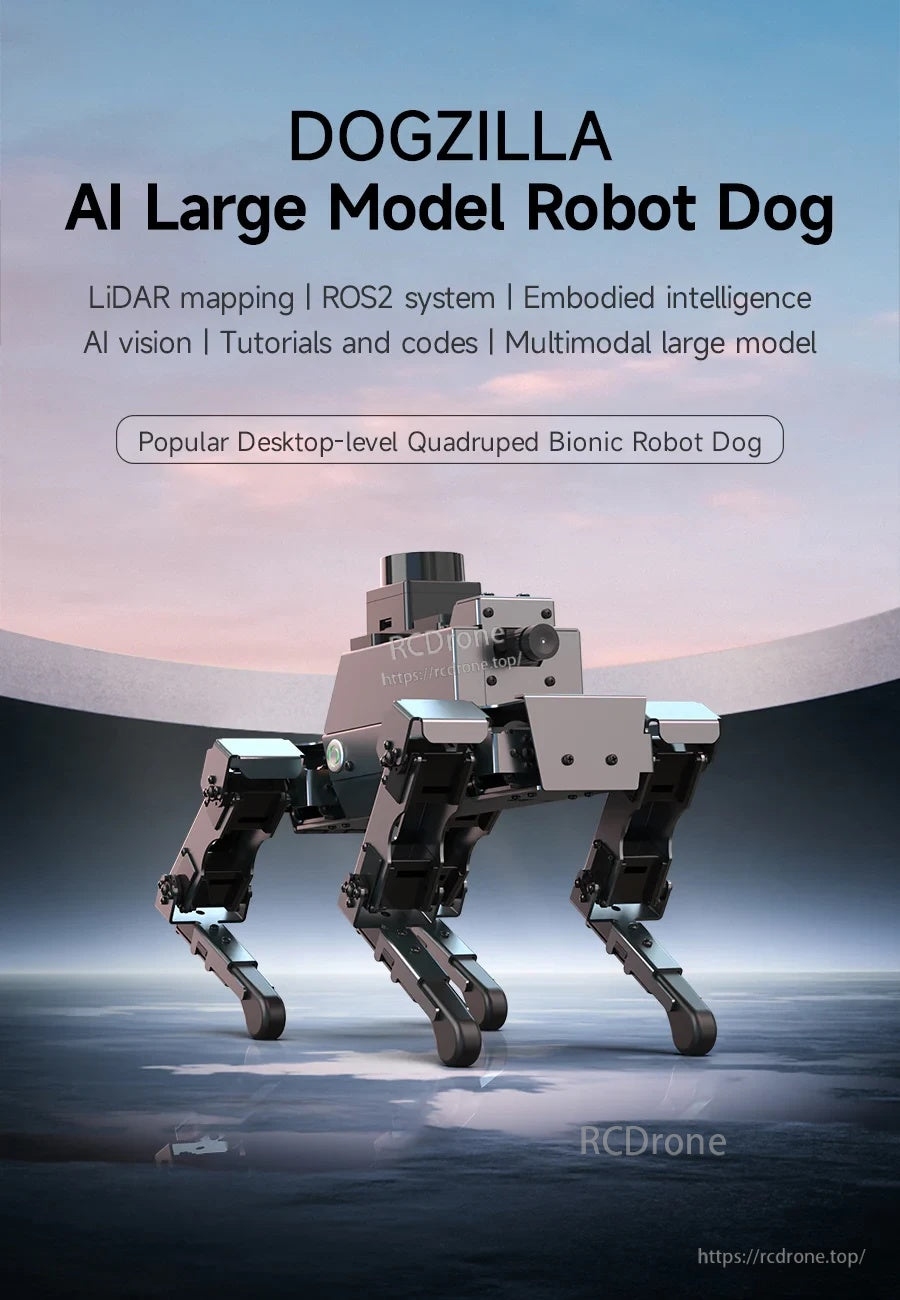 Yahboom DOGZILLA AI large model quadruped robot dog with ROS2 and LiDAR mapping support