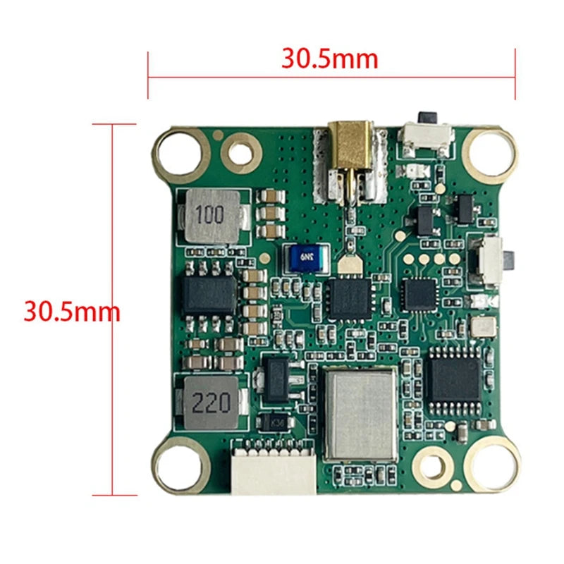 1.2G 1.3G 3W 9CH VTX, This transmitter has adjustable power levels up to 3000mW, 9-channel frequency band, and supports wide voltage inputs from 7-36V.