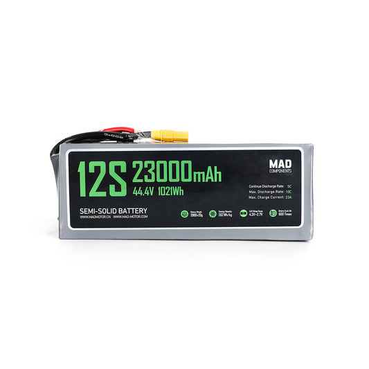 MAD 12S 23000mAh 44.4V 1021Wh semi-solid drone battery pack with XT90-S connector