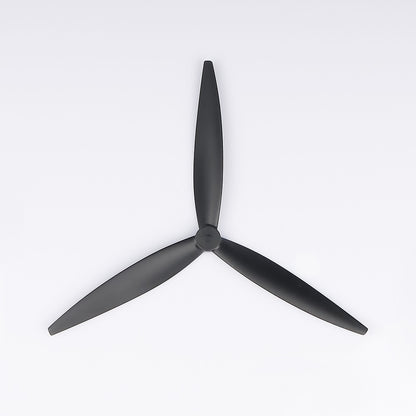 Black three-blade Foxeer Cyclone T9046 9-inch drone propeller with a centered mounting hub