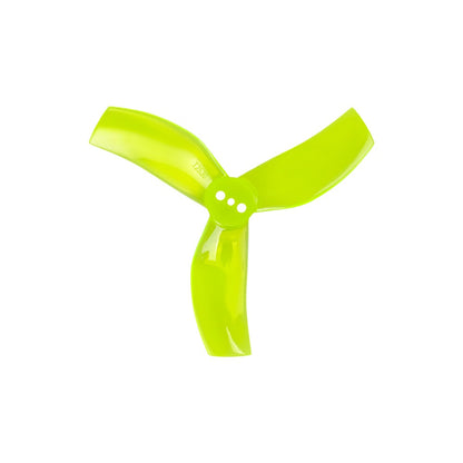 Translucent green Dalprop Cyclone T2530 2.5-inch tri-blade T-mount FPV drone propeller with 3-hole hub