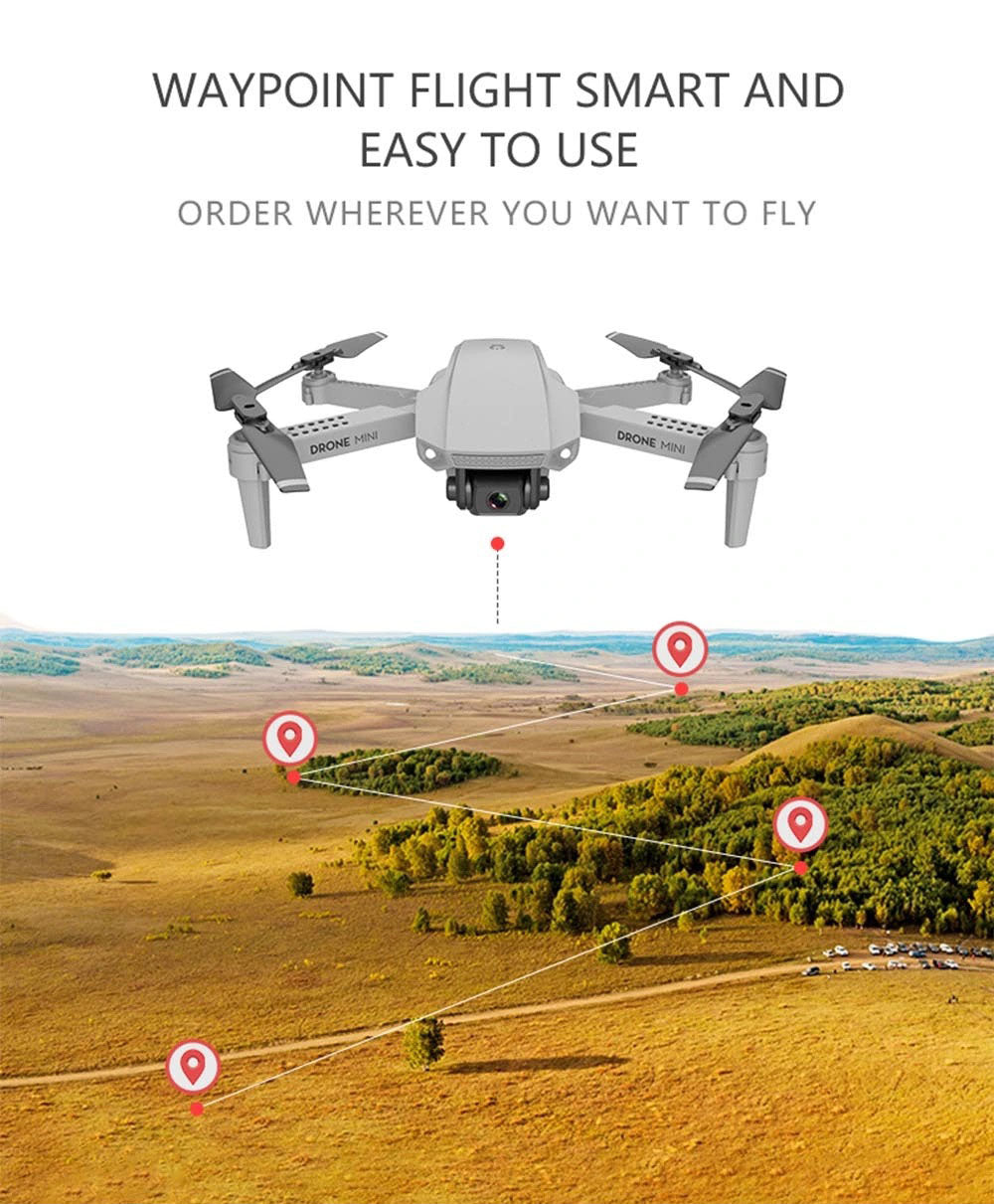 E88 Drone WiFi Fpv Mini Drone with Dual 4K HD Camera Wide-Angle Lens Mini Drone 19 e88 drone waypoint flight smart and easy to use