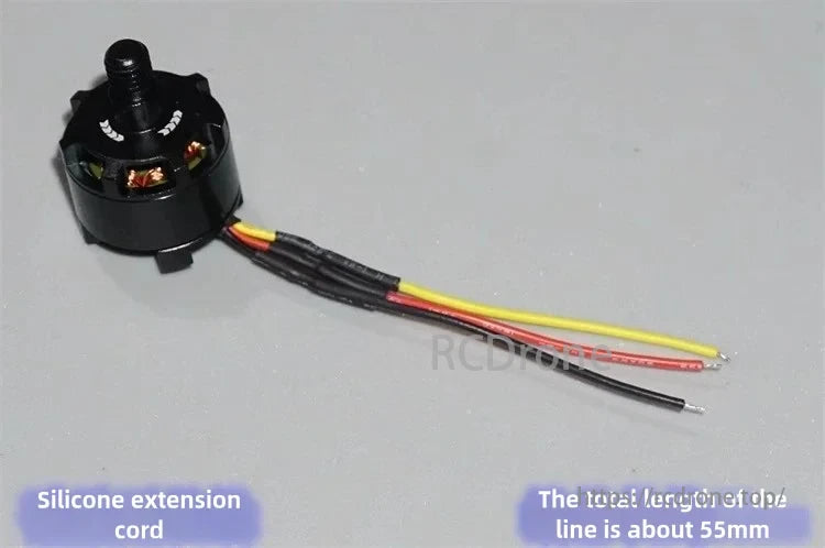 1306 3000KV Brushless Motor with silicone extension cord, 55mm total line length.