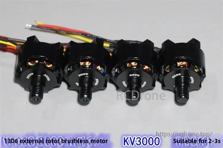 1306 3000KV Brushless Motor, 1306 brushless motor, KV3000, suits 2-3S RC planes and 3" FPV drones, CW/CCW rotation.
