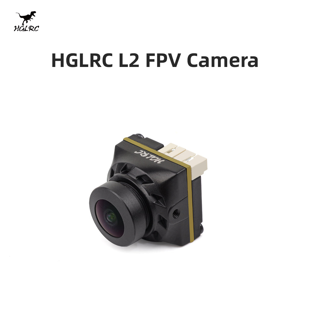 HGLRC L2 FPV camera front angle view showing lens and top connector