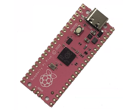 برد میکروکنترلر Raspberry Pi Pico H، با RP2040، دارای ۲۶ پین GPIO، حافظه فلش ۲ مگابایت، هدرهای لحیم‌شده و پورت USB Type‑C