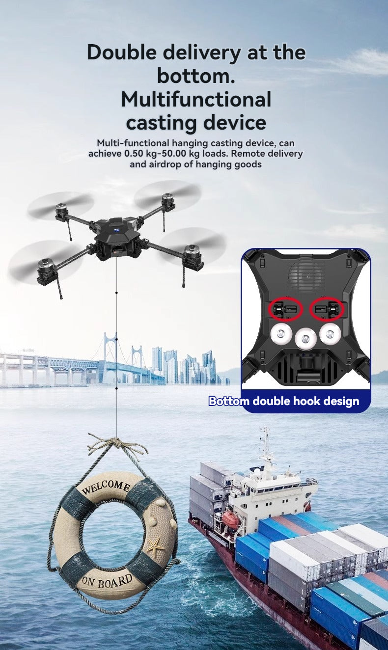 RCDrone SY800 Heavy Lift Drone - 2KG - 10KG Payload 10KM Distance 1080P 2K 3 Axis Camera GPS Cargo Resume Industrial Drone With Thrower LoudSpeaker Lighting 20 RCDrone, double delivery at the bottom: Multifunctional casting device, can achieve 0.50 kg-50.00 kg