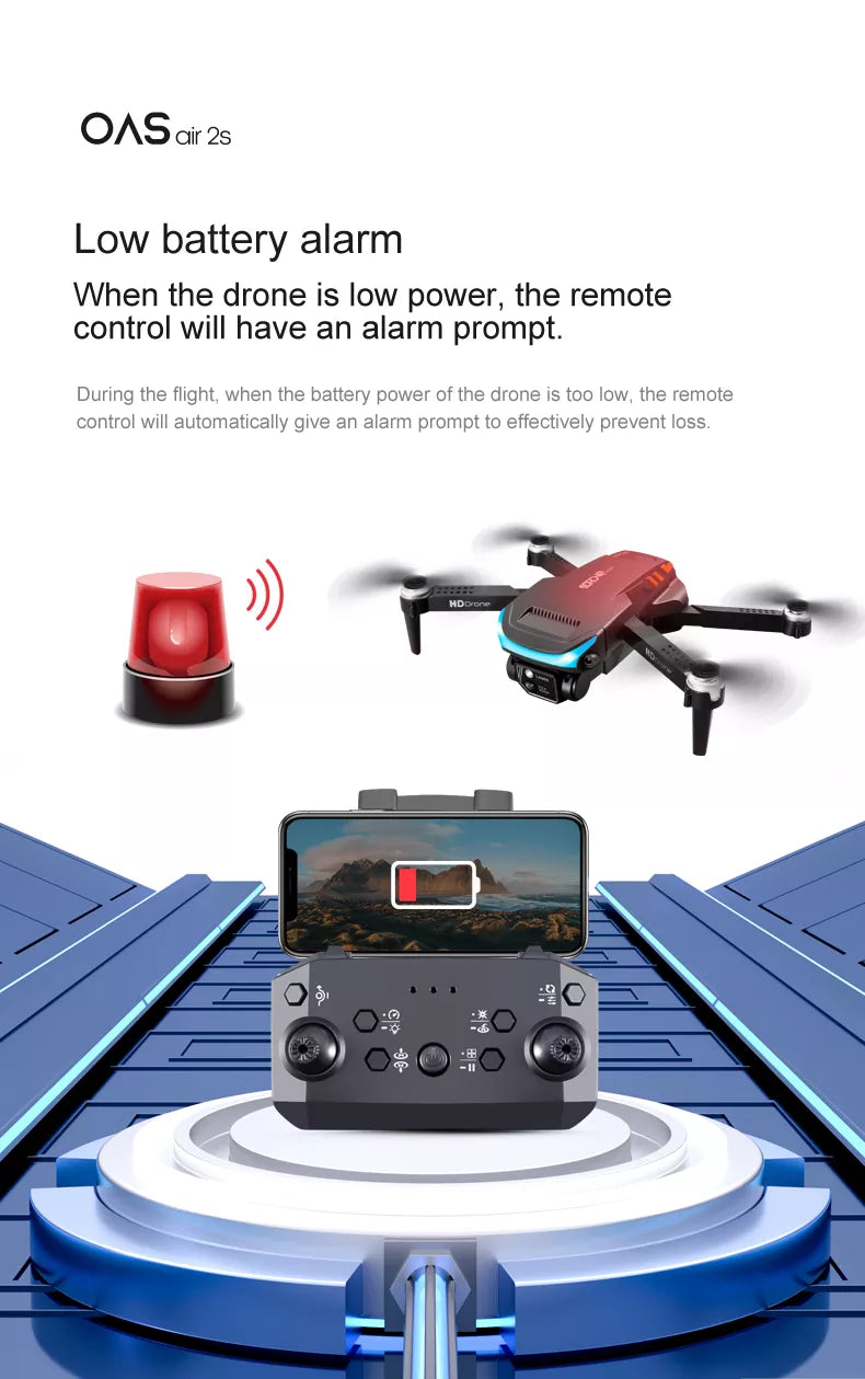 Z888 Drone, oasair 2s low battery alarm when the drone is low