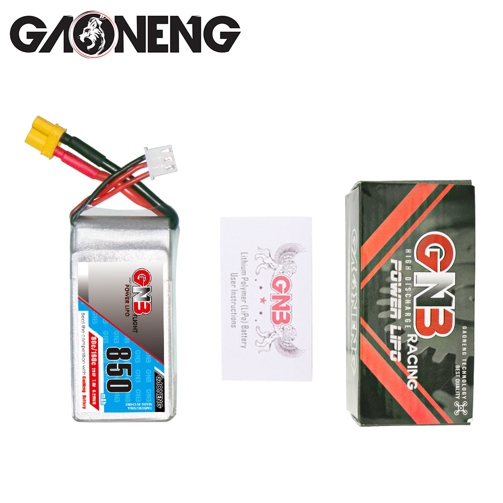 GAONENG GNB 2S 7.4V 850mAh 80C XT30 LiPo Battery