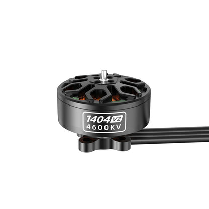 SpeedyBee 1404-V2 4600KV Brushless Motor, SpeedyBee 1404 V2 4600KV brushless drone motor with black bell housing, exposed copper windings and lead wires