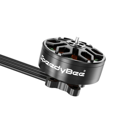 SpeedyBee 1404-V2 4600KV Brushless Motor, SpeedyBee 1404-V2 4600KV brushless drone motor with black housing, open top bell design, and motor wires