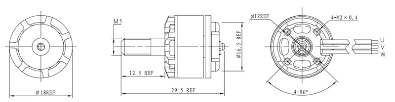 1406 3300KV Brushless Motor, Kit includes CCW motor, propeller, and connectors for building a drone or other aerial device.