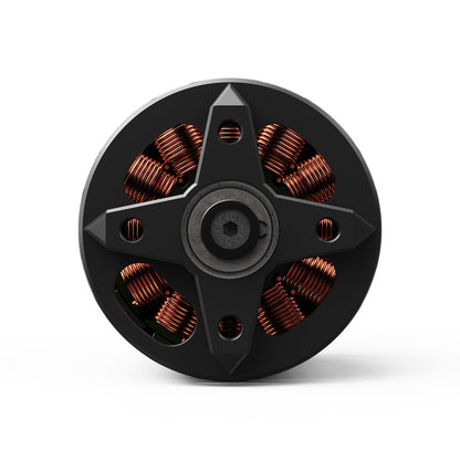 Top view of MAD X4219 IPE V1.0 short shaft brushless drone motor with black housing and copper windings