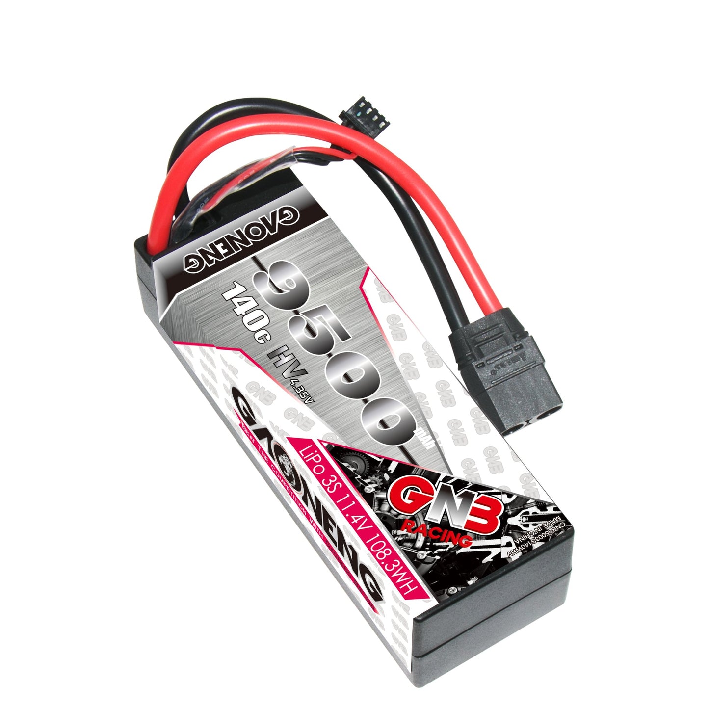 GAONENG GNB 3S 11.4V LiHV 9500mAh 140C hard case LiPo battery with XT90 and balance lead