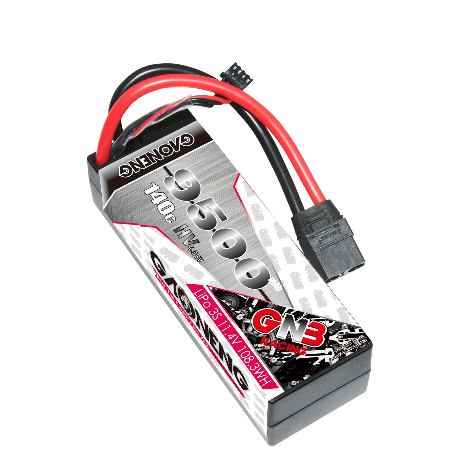 GAONENG GNB 3S 11.4V LiHV 9500mAh 140C hard case LiPo battery with XT90 and balance lead