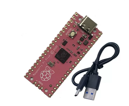 برد میکروکنترلر Raspberry Pi Pico H، با RP2040، دارای ۲۶ پین GPIO، حافظه فلش ۲ مگابایت، هدرهای لحیم‌شده و پورت USB Type‑C