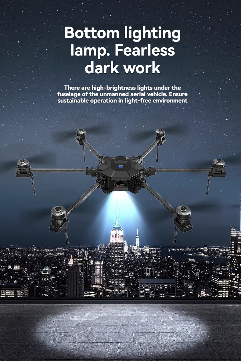 RCDrone SY800 Heavy Lift Drone - 2KG - 10KG Payload 10KM Distance 1080P 2K 3 Axis Camera GPS Cargo Resume Industrial Drone With Thrower LoudSpeaker Lighting 16 RCDrone, high-brightness lights are under the fuselage of the unmanned aerial vehicle .