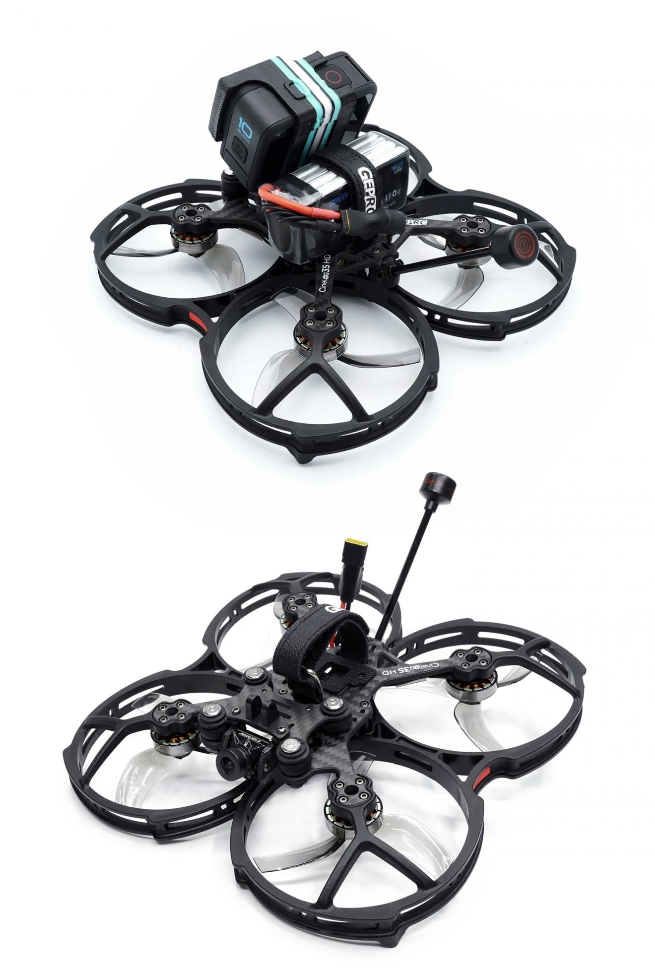 GEPRC CineLog35 FPV Drone, 2004 motor with HQProp DT90MMX3 propeller has stronger power output