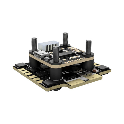 Foxeer Reaper F4 Mini 20x20mm 4-in-1 ESC stack with micro USB port, heat sink, and M3 standoffs