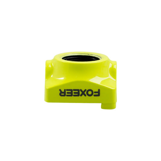 Foxeer Nano Toothless 2 FPV camera case in bright yellow with FOXEER logo and front lens opening