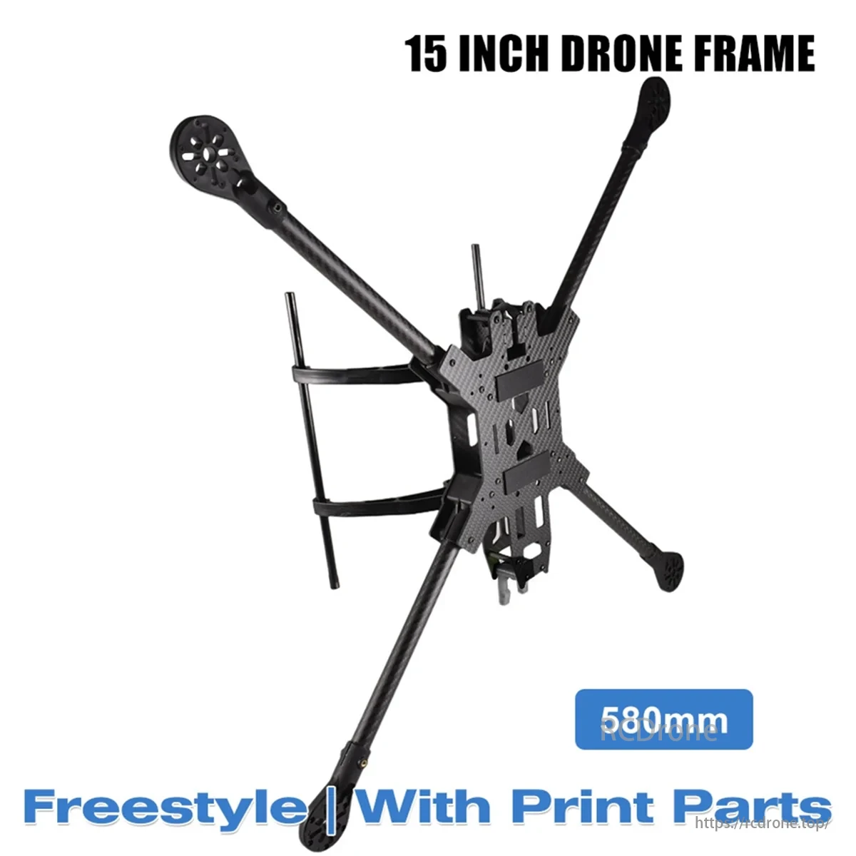 15-inch carbon fiber drone frame, 580mm wheelbase, freestyle design, printed parts, stable flight.