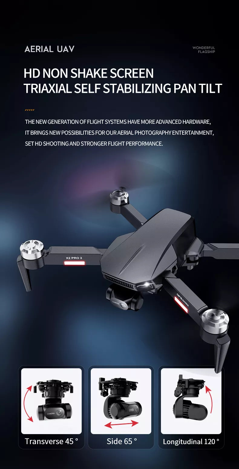 X2 Pro3 Drone, AERIAL UAV WONDGSHUP HD NON SHAKE SCREEN T