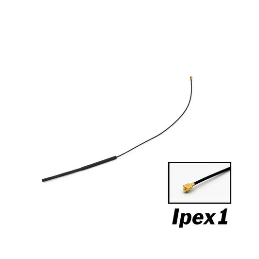 FrSky IPEX1 150mm 2.4GHz receiver dipole antenna with IPEX1 connector close-up