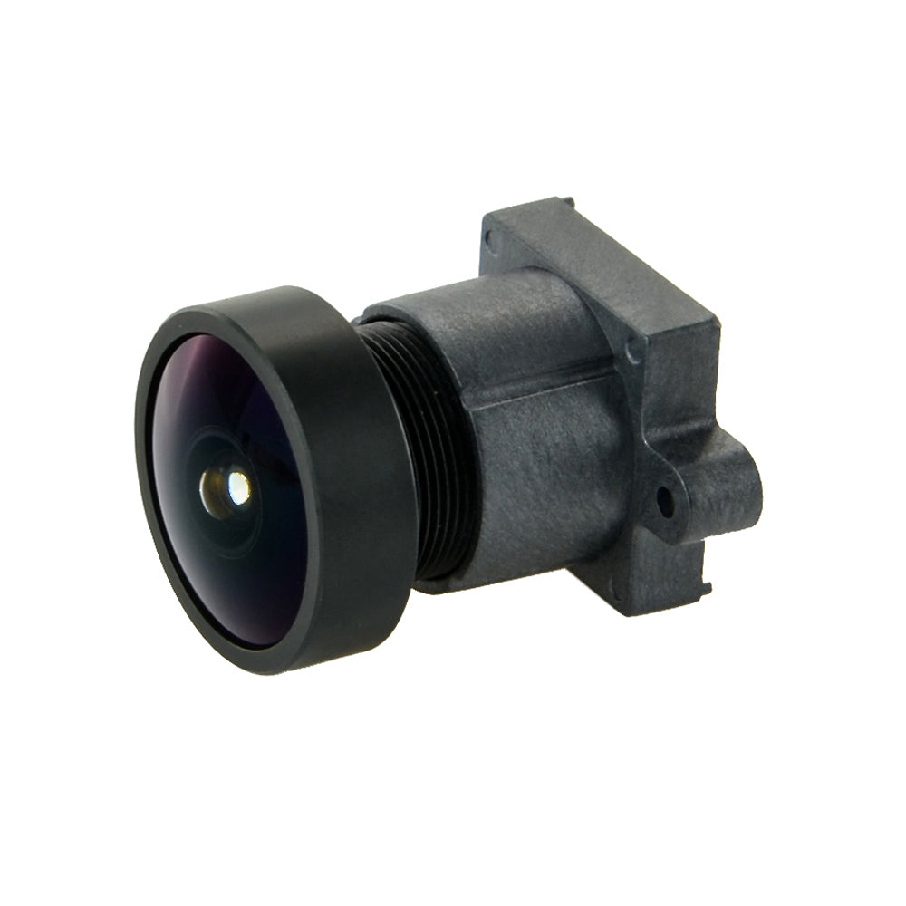 Foxeer Legend action camera replacement MTV M12 lens module with black wide-angle glass and threaded mount