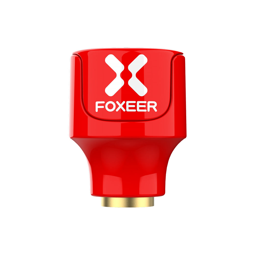 Foxeer Lollipop 3 Stubby Omni FPV Antenna, Red Foxeer Lollipop 3 Stubby 5.8GHz FPV omni antenna with Foxeer logo and gold SMA connector