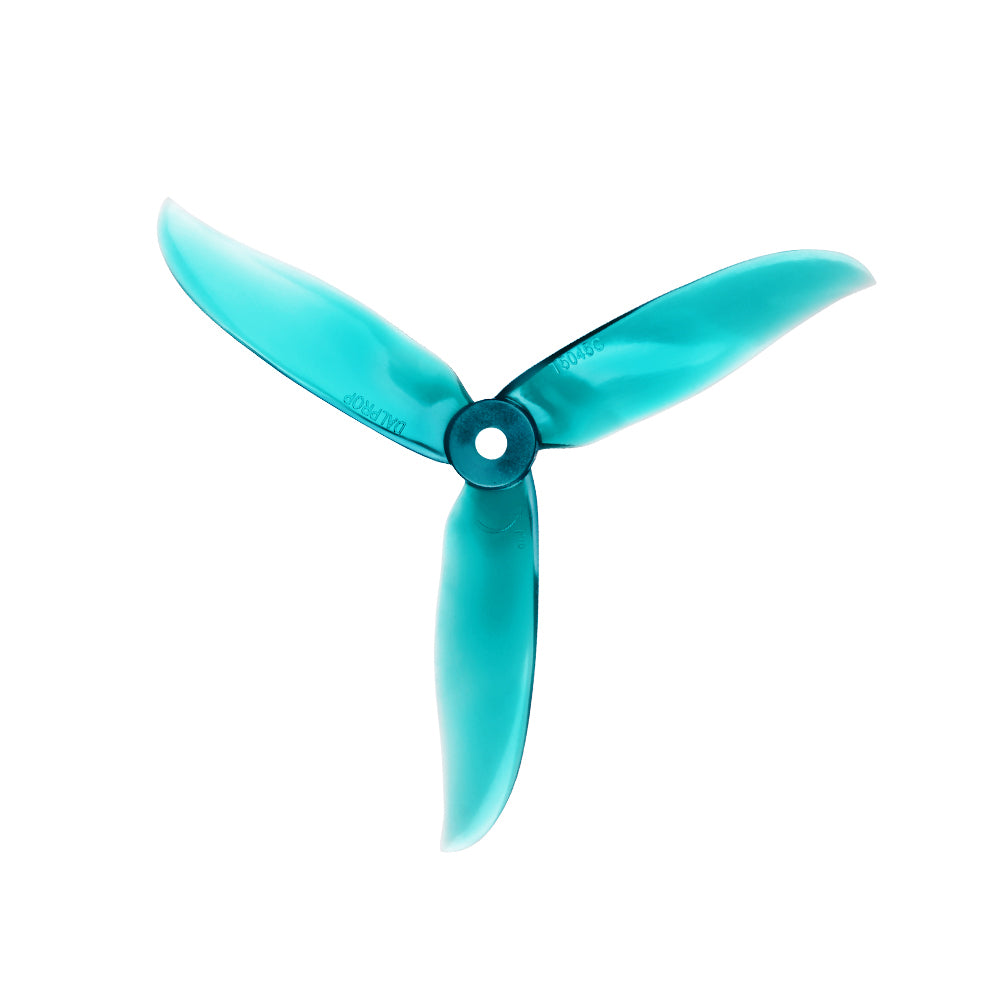 Teal Dalprop T5045C Pro 5-inch tri-blade FPV drone propeller with round center mounting hub