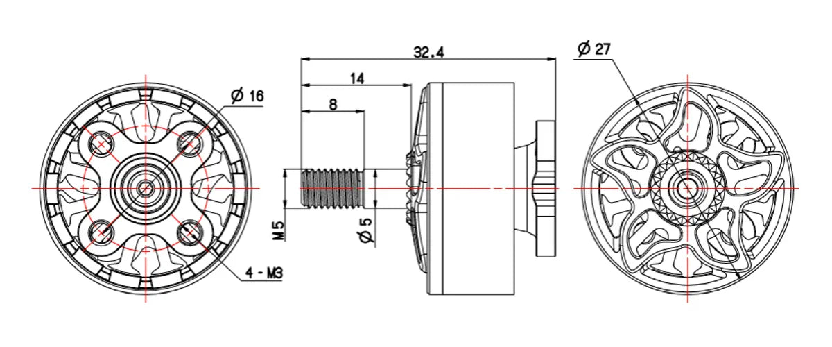 BrotherHobby VS 2207 Motor, Al 7075 Stator: 0.2mm Kawasaki silicon steel Configuration: 12N