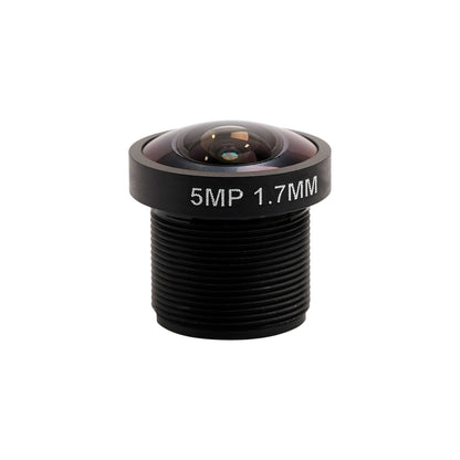 Foxeer 5MP 1.7mm M12 threaded FPV camera lens with wide-angle glass and black housing for DJI Air Unit