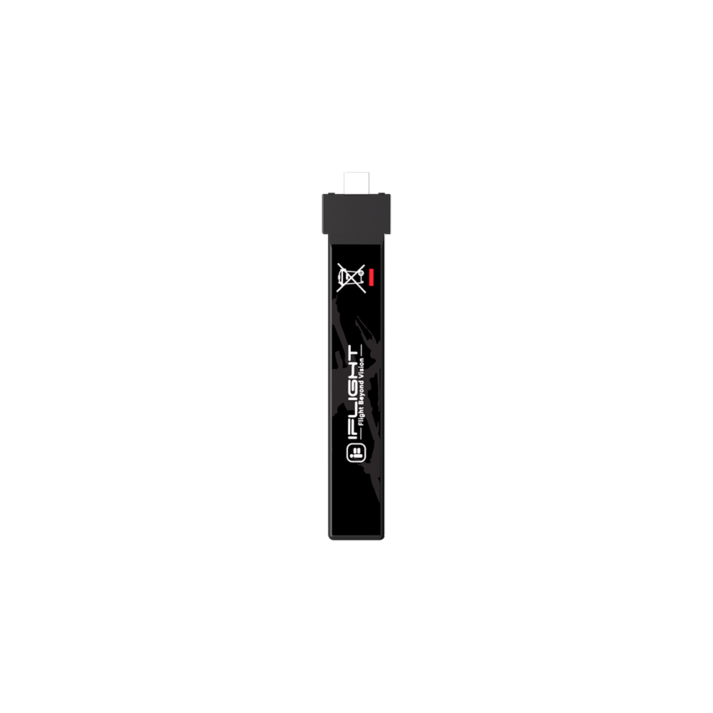 iFlight Fullsend 1S HV 300mAh 95C LIHV Battery, iFlight Fullsend 1S LiHV battery pack in black with slim stick shape and Fullsend branding