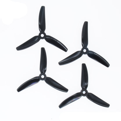 HQProp 4X4.3X3V1S poly carbonate 4-inch 3-blade propeller set, four black props (2CW+2CCW)