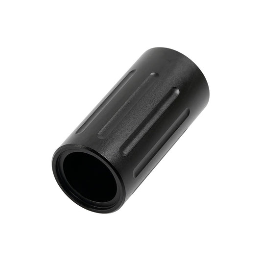 Full CNC Cylinder Lens, Black CNC cylinder lens housing with grooved body and open-end tube design