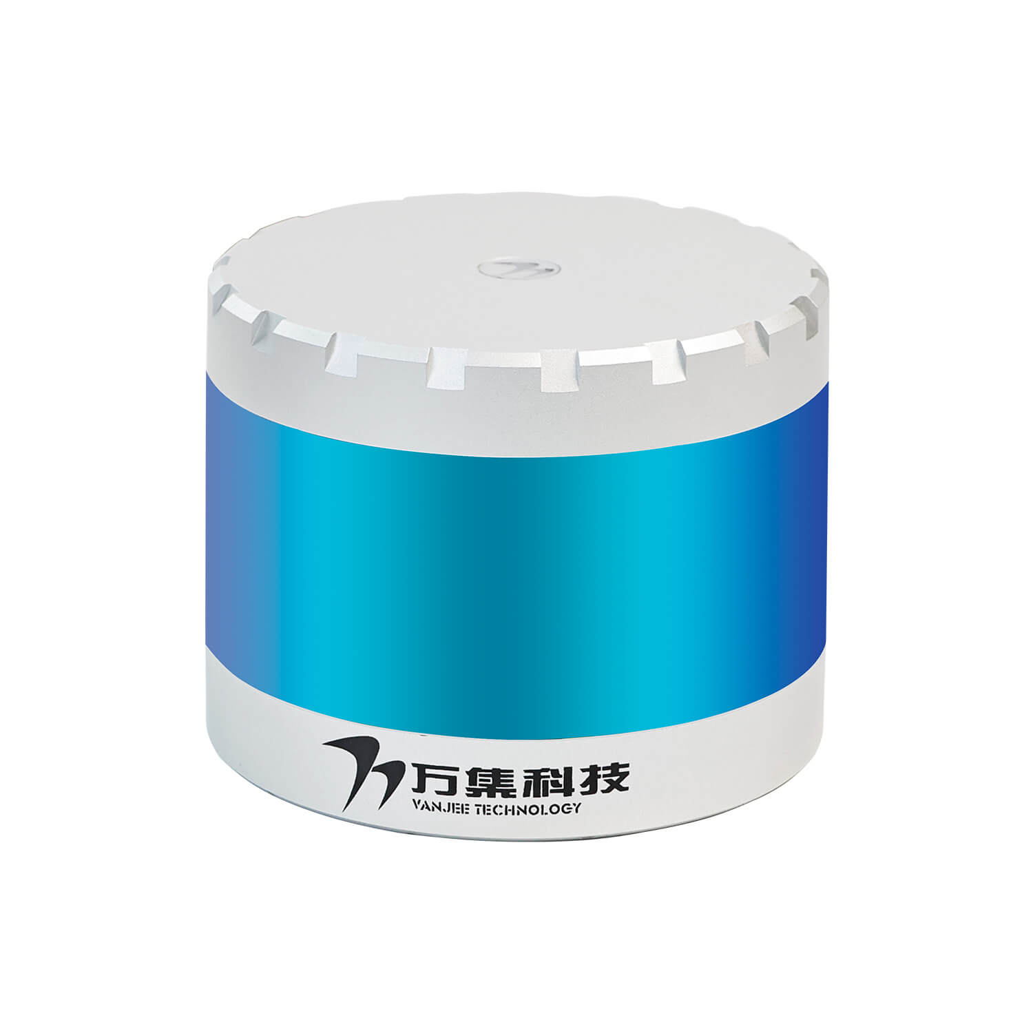 Yahboom VANJEE WLR-720 16-line mechanical LiDAR sensor, cylindrical blue housing, top view