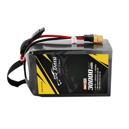 TATTU 30000mAh 12S1P 44.4V 5C Semi-solid LiPo Battery Pack with AS150U-F, 284.62Wh/kg for Industrial UAVs