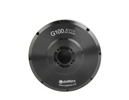 CubeMars G100 KV10 Gimbal Motor, CubeMars G100 KV10 gimbal motor: 24V, 3Nm torque (7.7Nm peak), large center hole, ideal for high-torque gimbal radar applications.